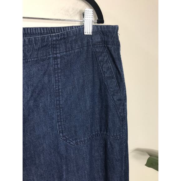 J. Crew Chambray Camp Pants Women's XL Everyday Simple Capsule Easy Fall - Picture 4 of 10